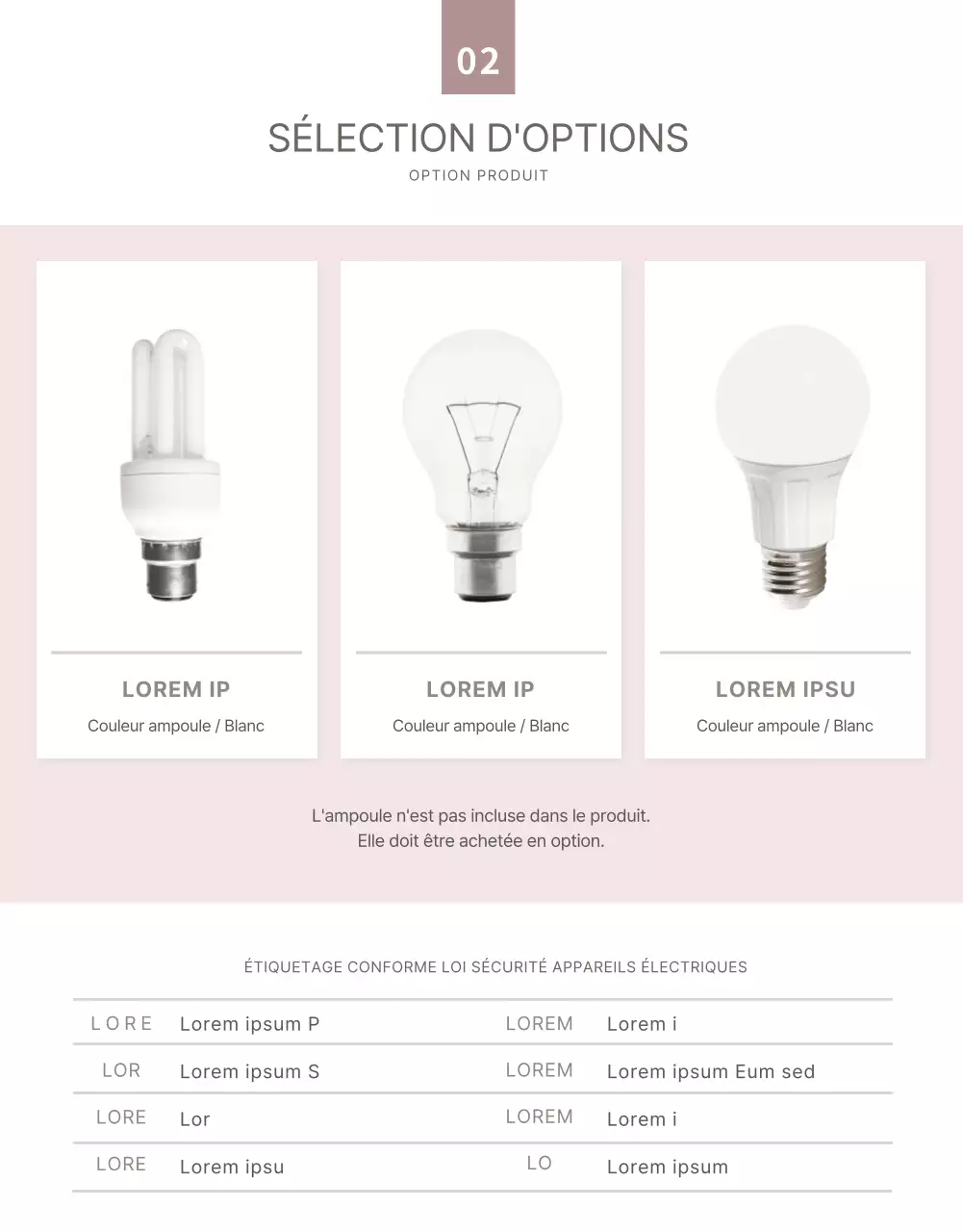 Mauve Simple Light page de détail