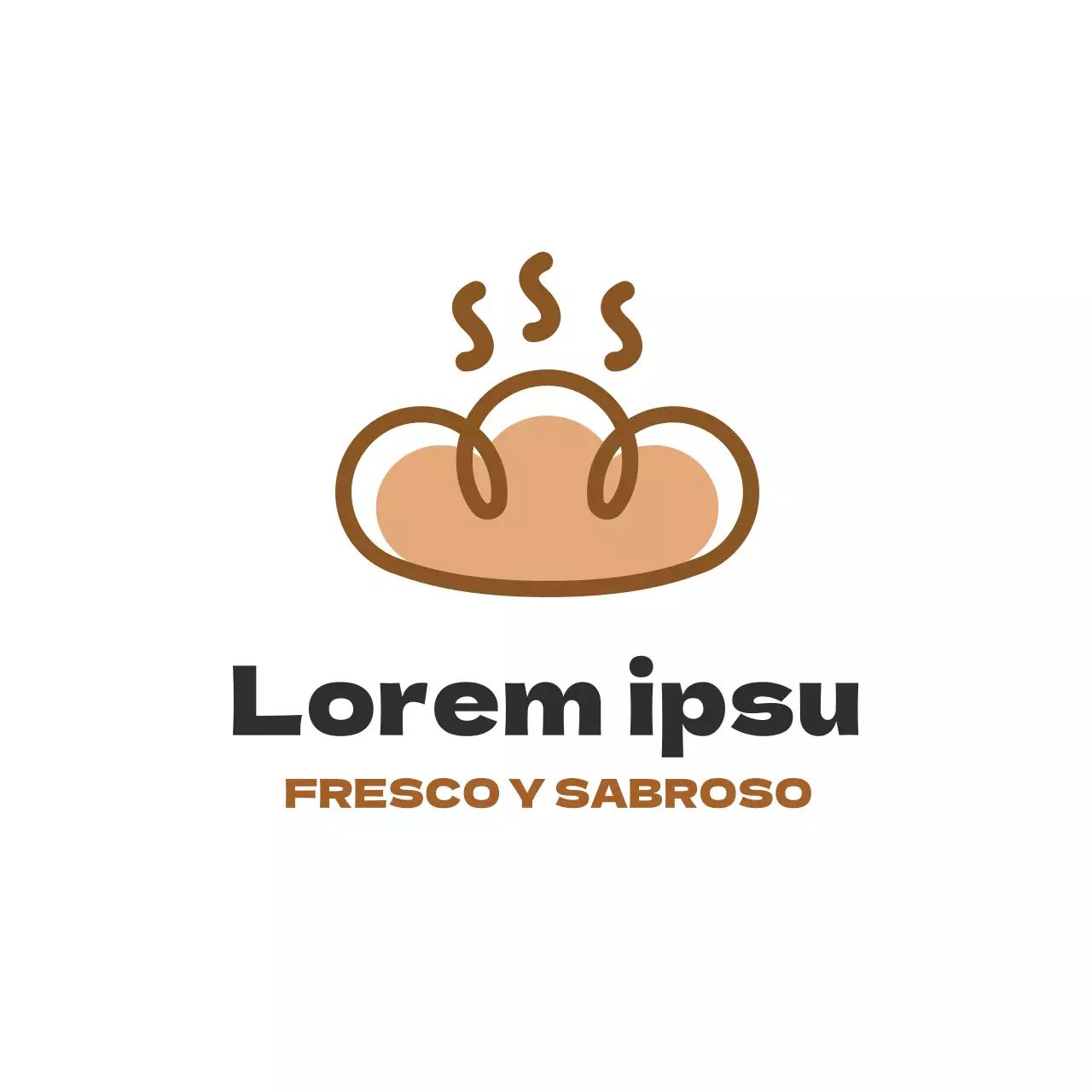 Ilustración marrón etiqueta limpia restaurante panadería