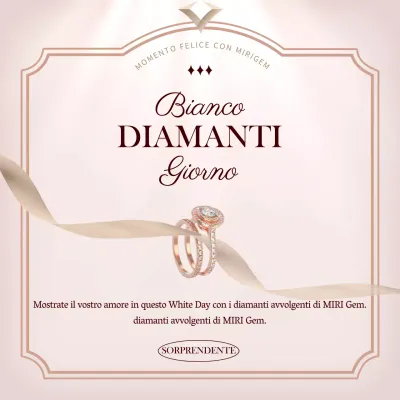 Promozione dell'anello di diamanti del giorno bianco