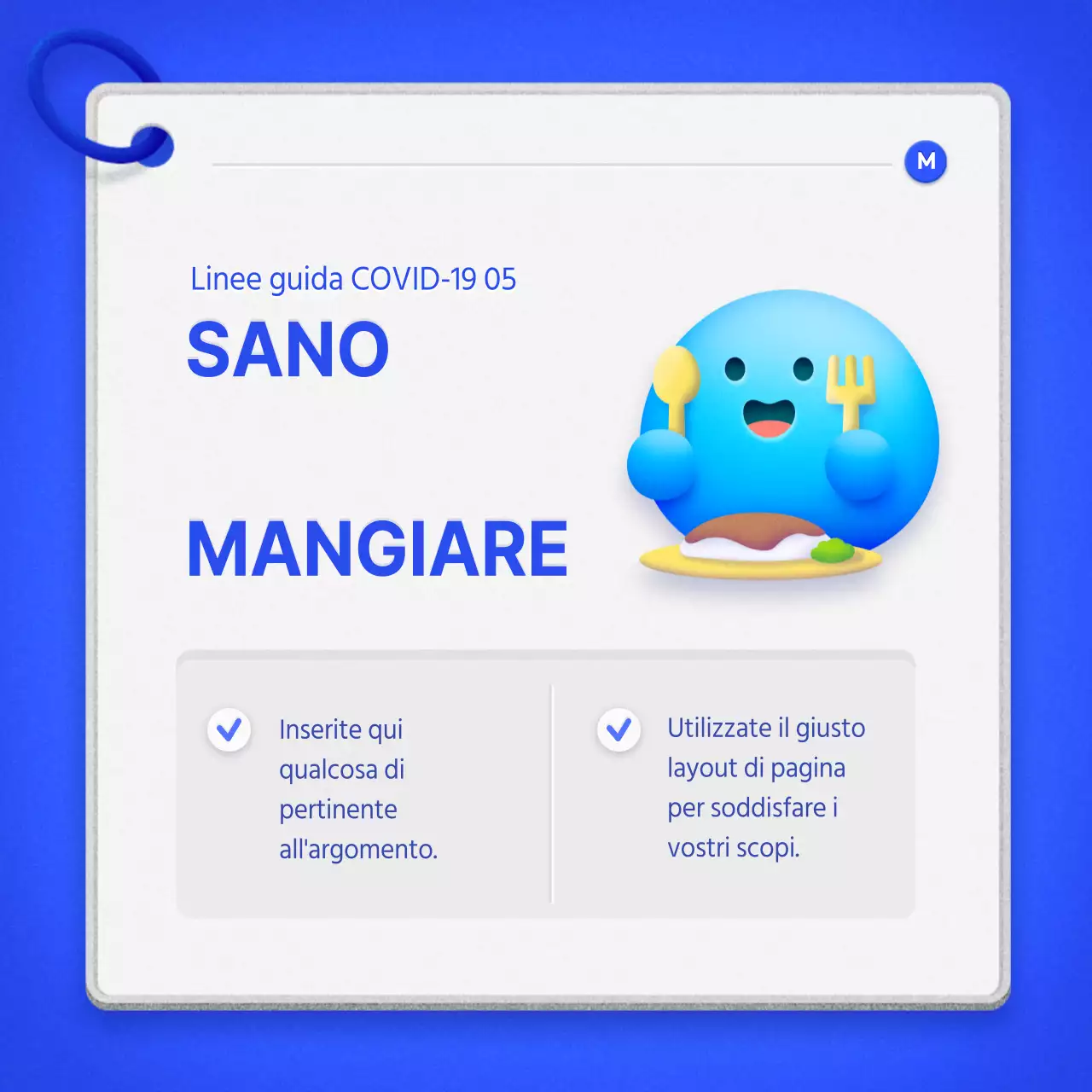 Una guida ordinata per l'assistenza domiciliare con un concetto di cartellino blu.