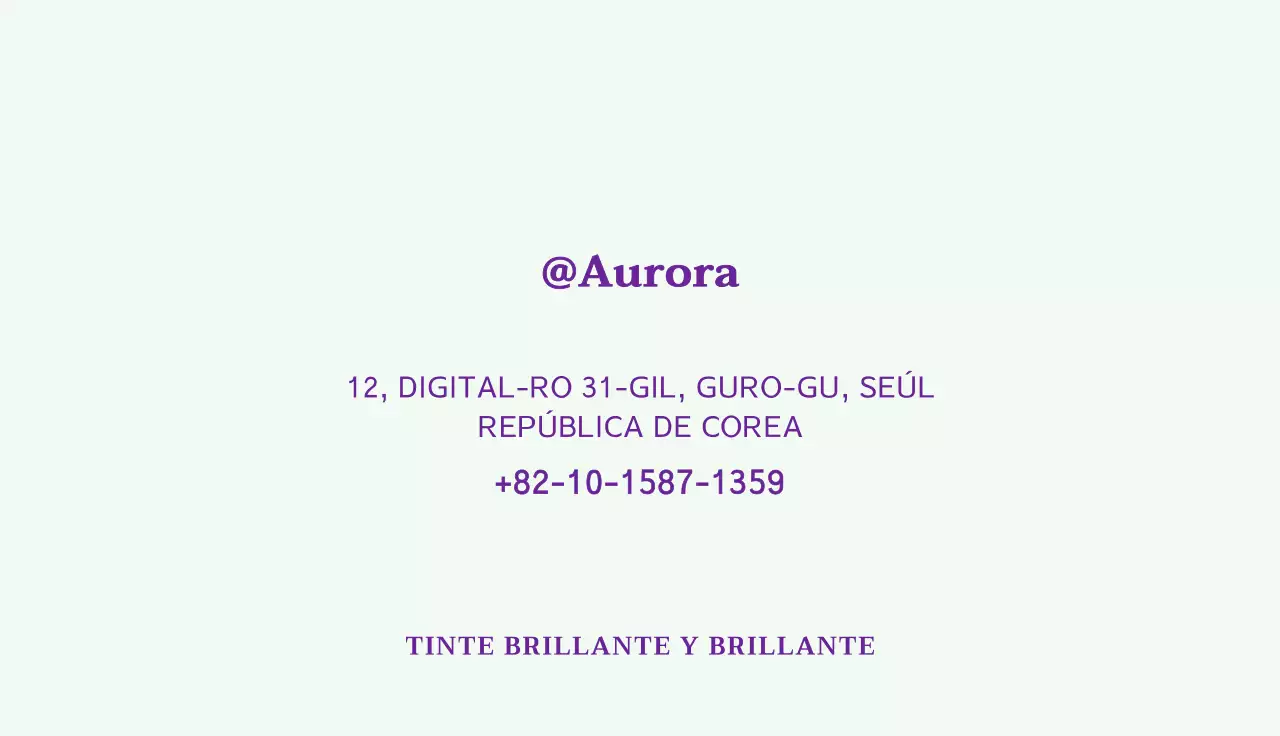 Tarjeta de visita con logotipo en inglés con una estrella sobre fondo degradado