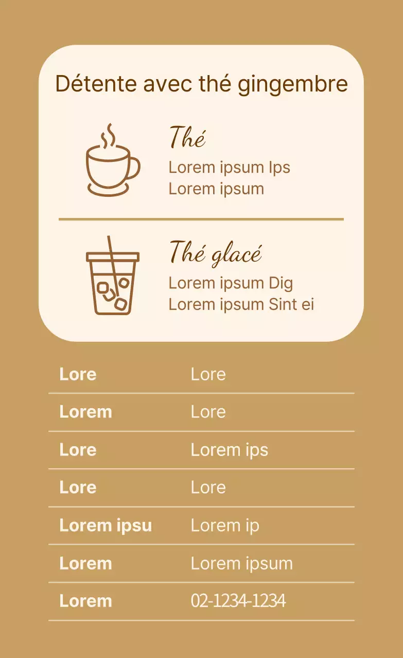 Étiquette chaleureuse et simple pour les boissons saines dans les tons beiges Détails