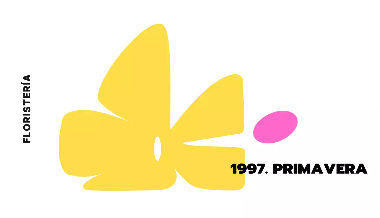 Tarjeta de visita de floristería en amarillo y rosa