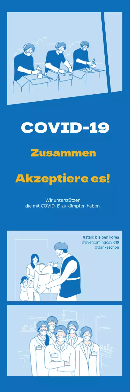 Blaue Illustration saubere Korona jubeln Impfstoff