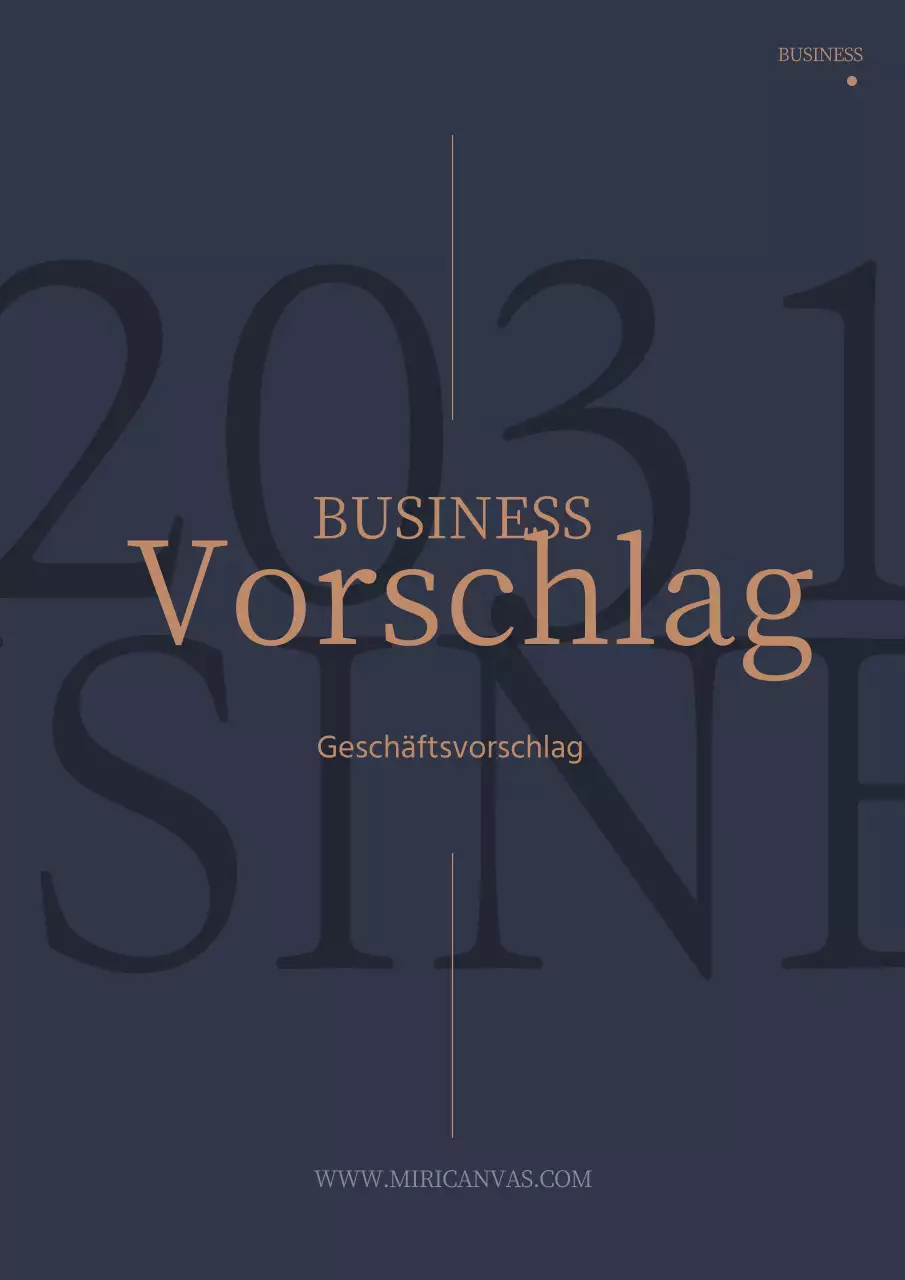 Einfaches typografisches Geschäftsangebot vertikal in Marineblau und Braun