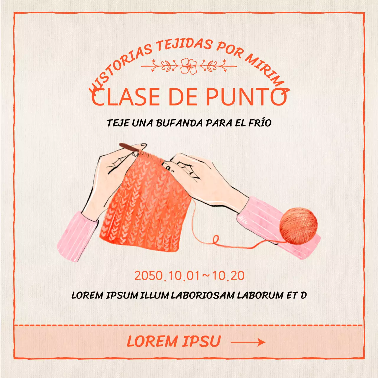 Orange Hand Drawing Instagram Feed