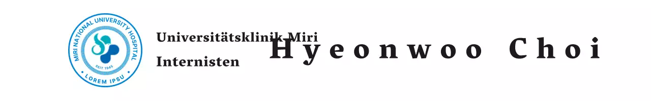 Einfache Plakette eines Universitätskrankenhauses mit blauem Logo