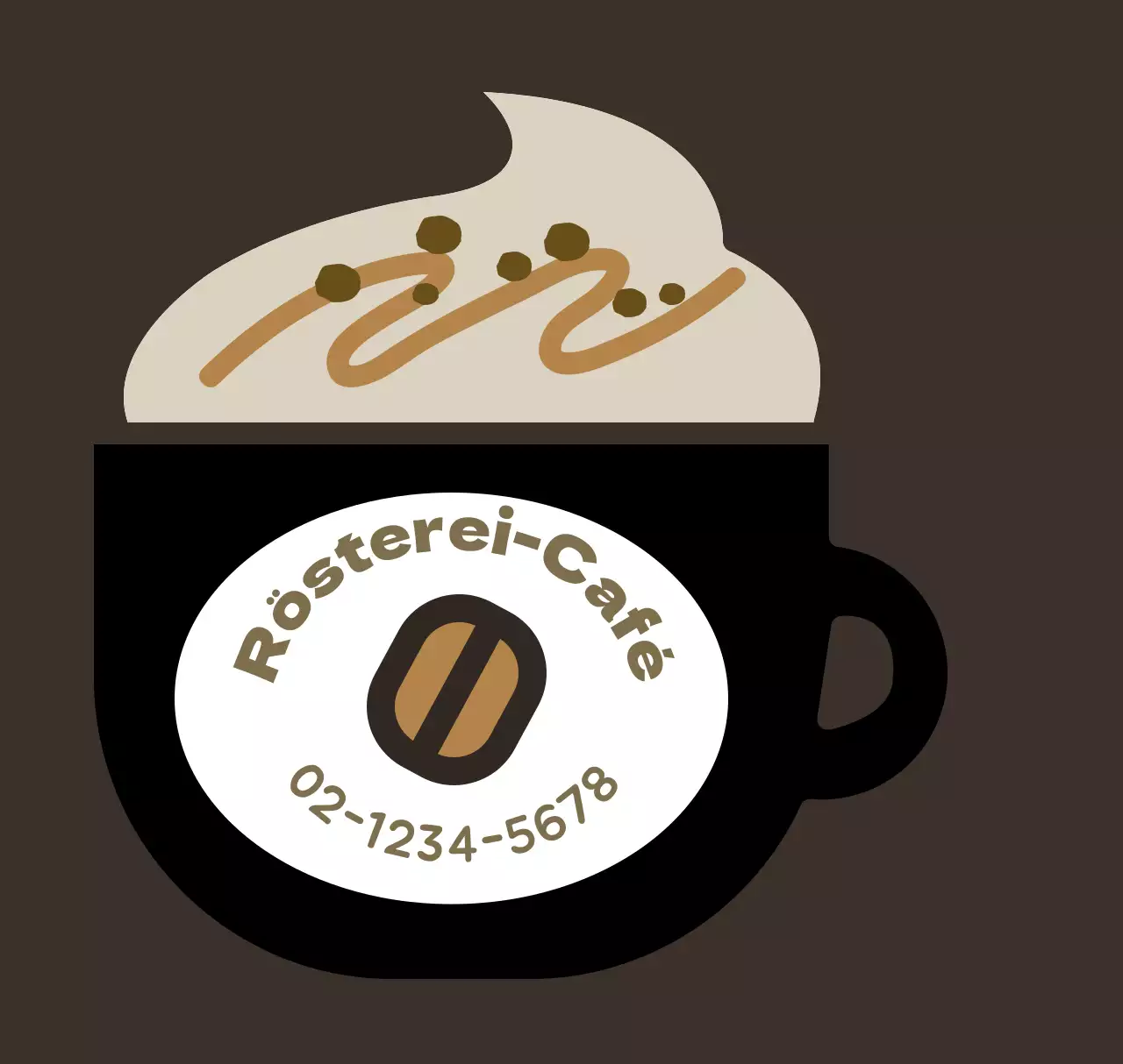 Schwarzer Cappuccino Cafe Acryl Schlüsselanhänger