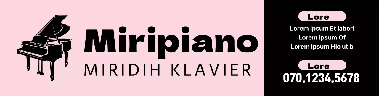 Pinke Keyboard-Illustration zur Werbung für eine Musikschule