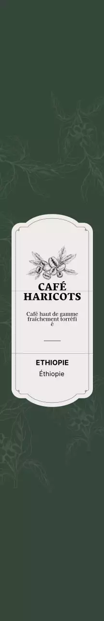 Illustration verte d'un emballage de grains de café vintage