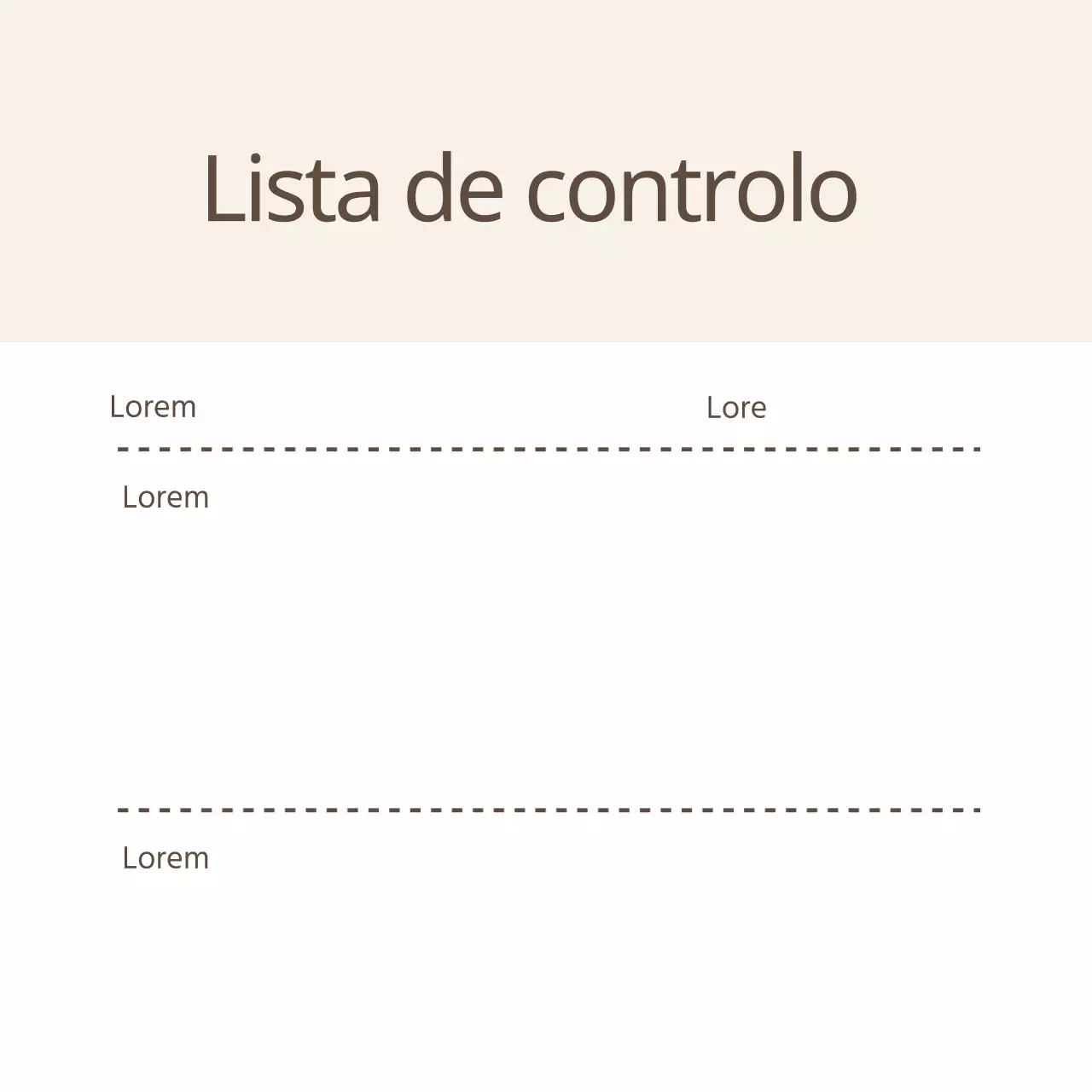 Lista de controlo simples das linhas bege