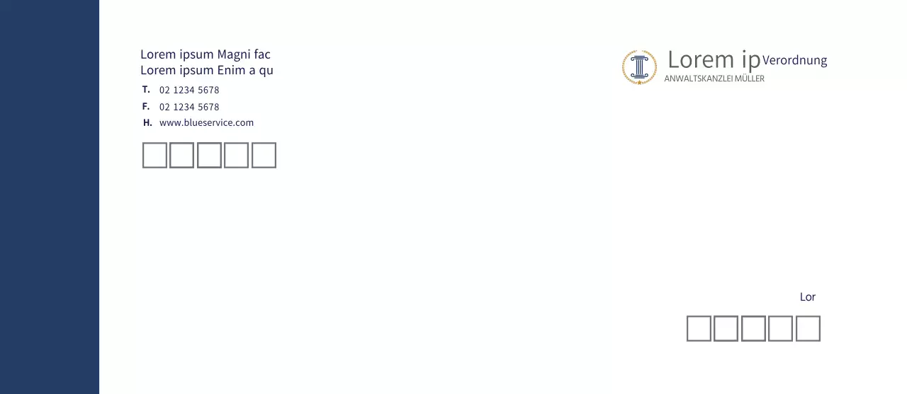 Marineblaue moderne Anwaltskanzlei