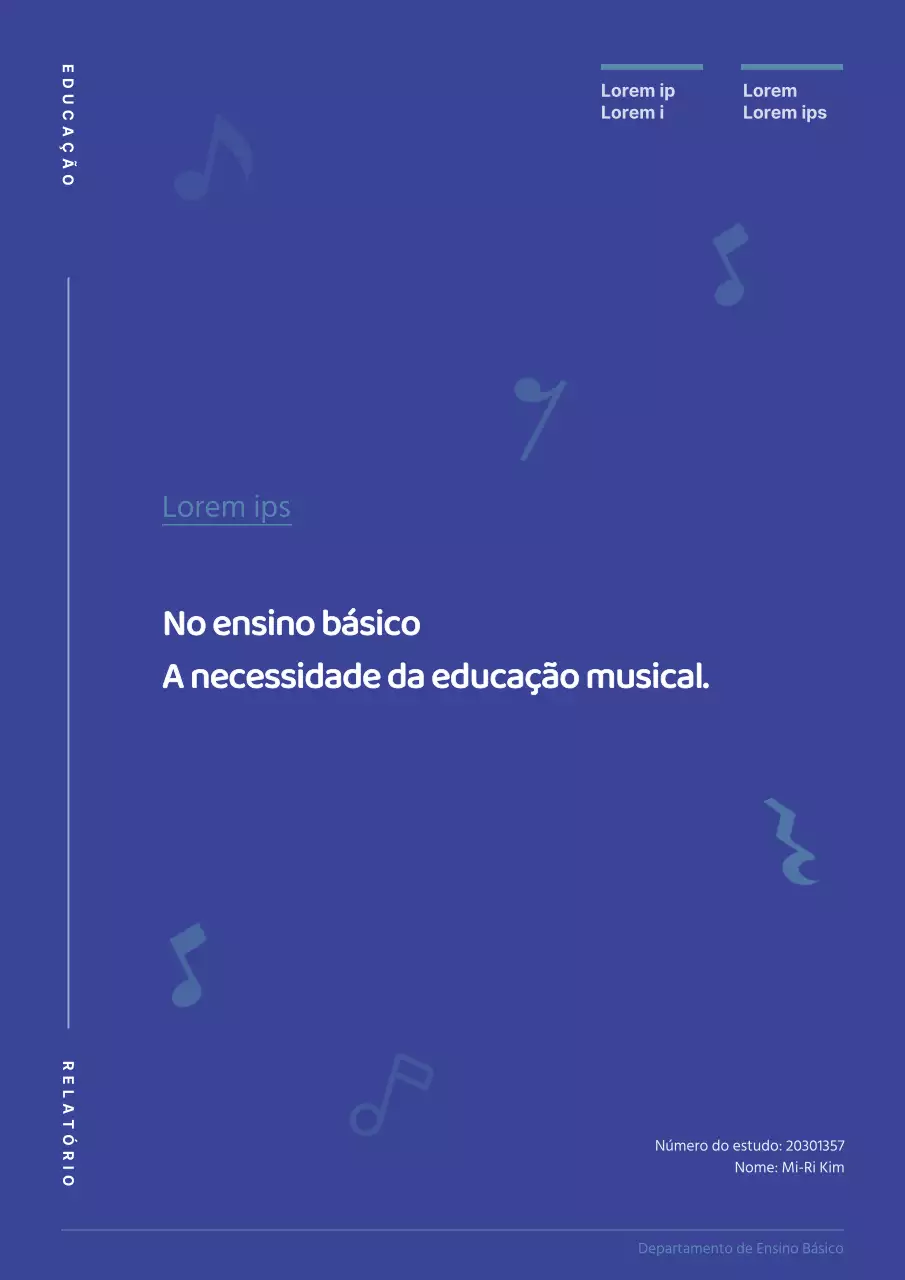 Documento de relatório de trabalho universitário de Introdução à Pedagogia, moderno e simples, em azul e branco
