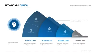 Embudo de concepto degradado en blanco y azul