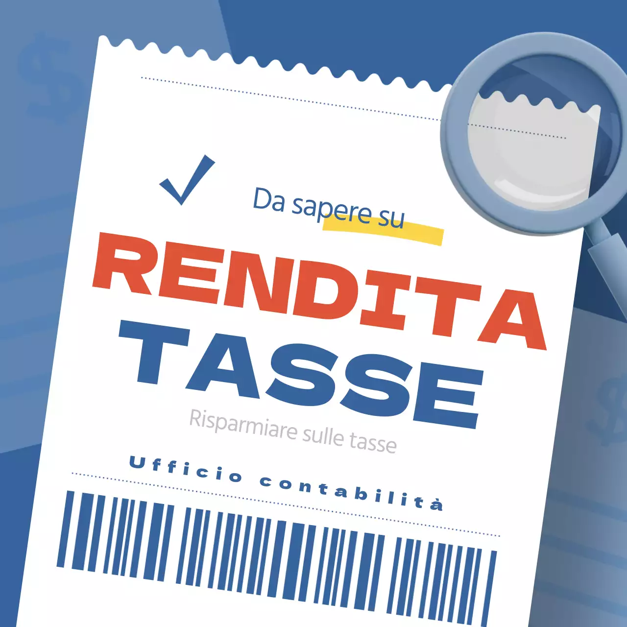 Concetto di ricevuta blu e rossa Ricevuta della pensione Consigli per il risparmio fiscale