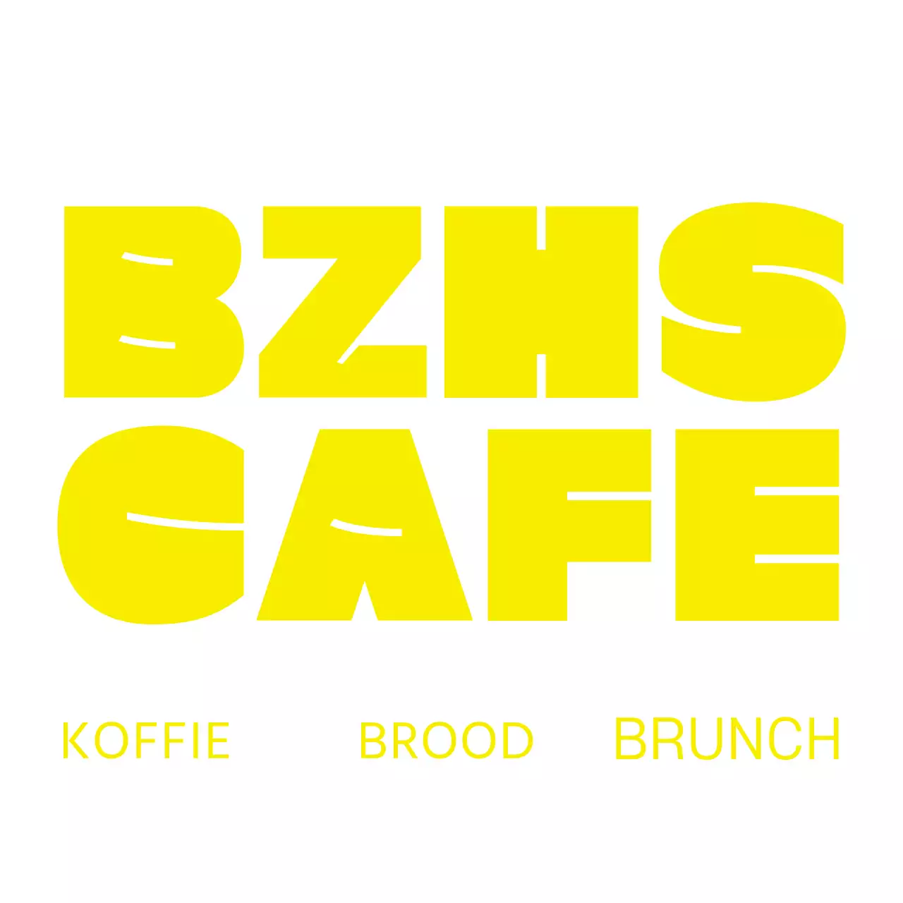 Eenvoudig tekst logo stijl cafe in geel