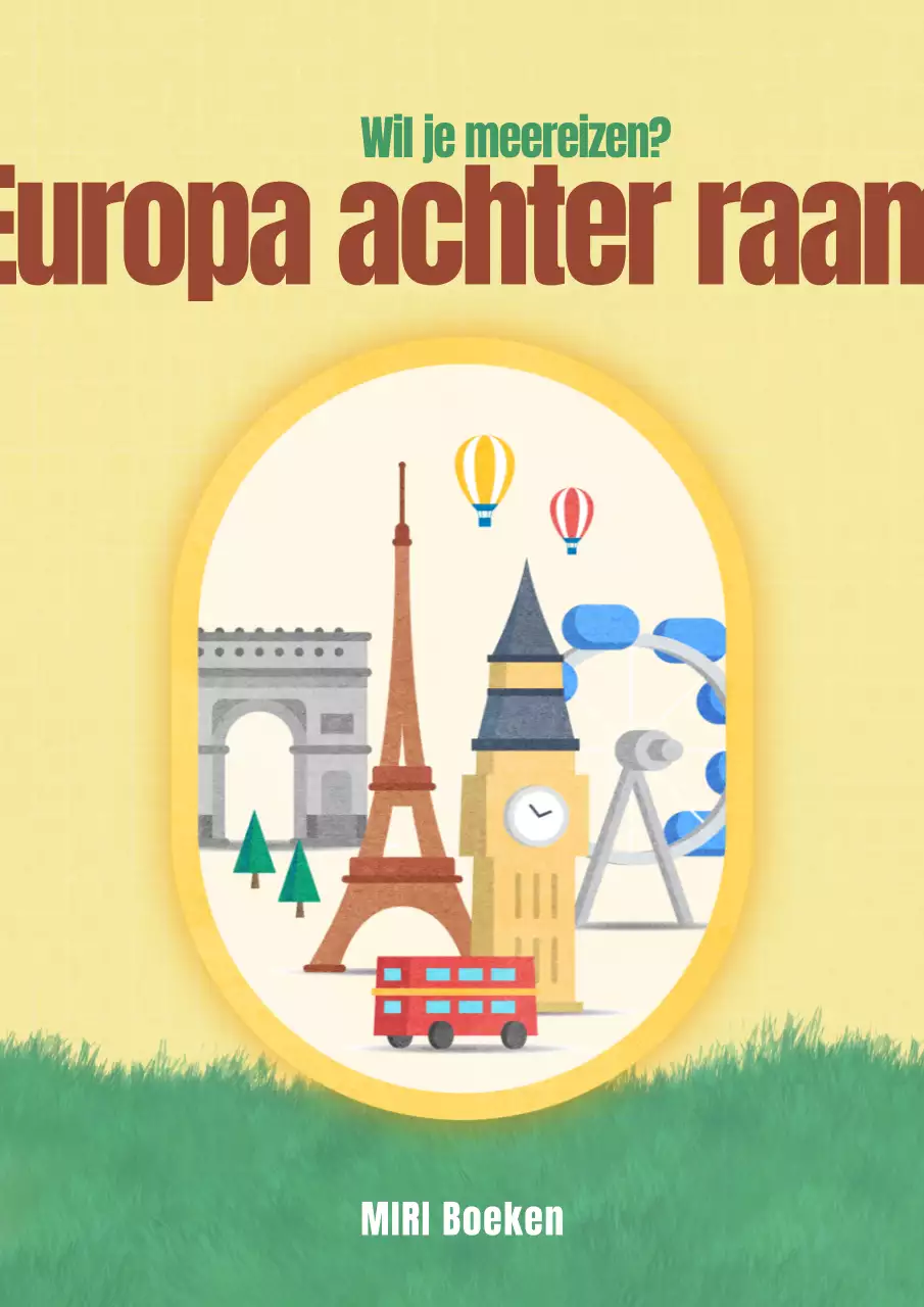 Minimalistische Europese reisgids omslag in geel en groen