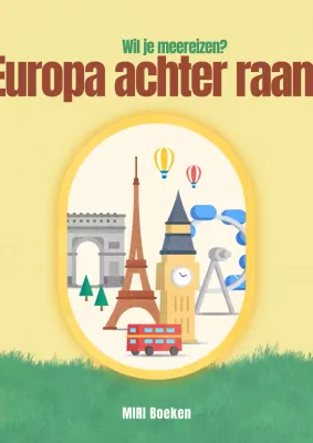 Minimalistische Europese reisgids omslag in geel en groen