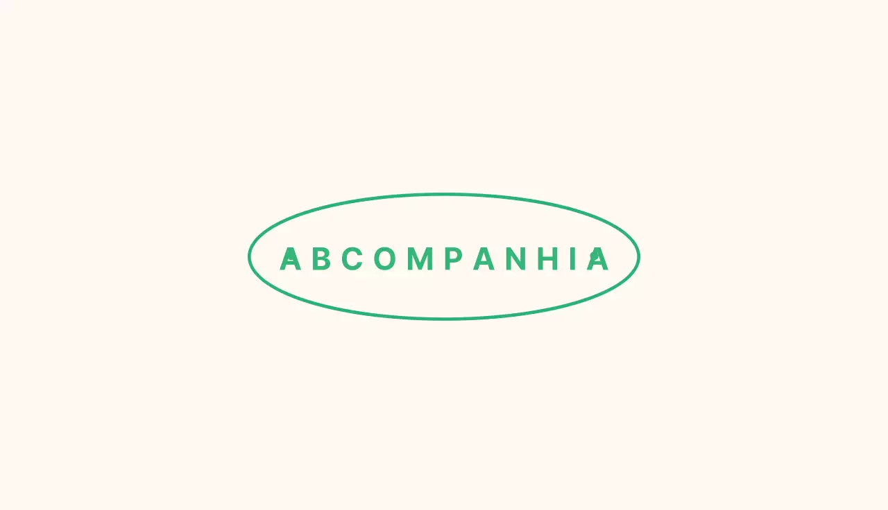Empresa oval com bordas verdes