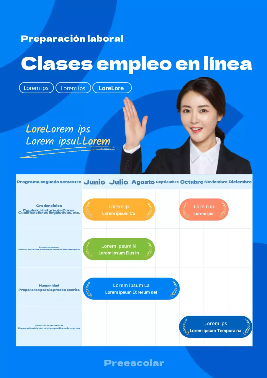 Blue Neat Currículo en línea para clases de empleabilidad