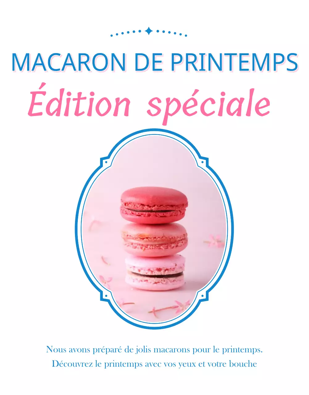 Vendre des macarons avec des décorations roses et vintage