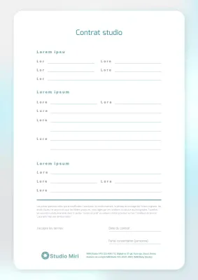 Contrat de prise de vue en studio avec un arrière-plan doucement dégradé dans des couleurs pastel