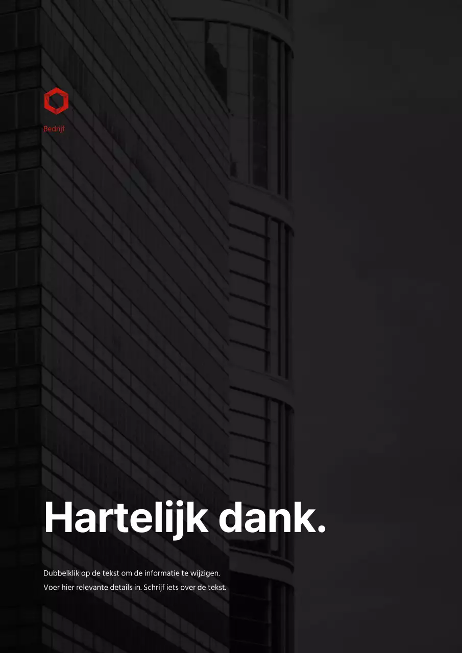 Sjabloon voor verticaal document met op rood en zwart geïnspireerd zakelijk profiel