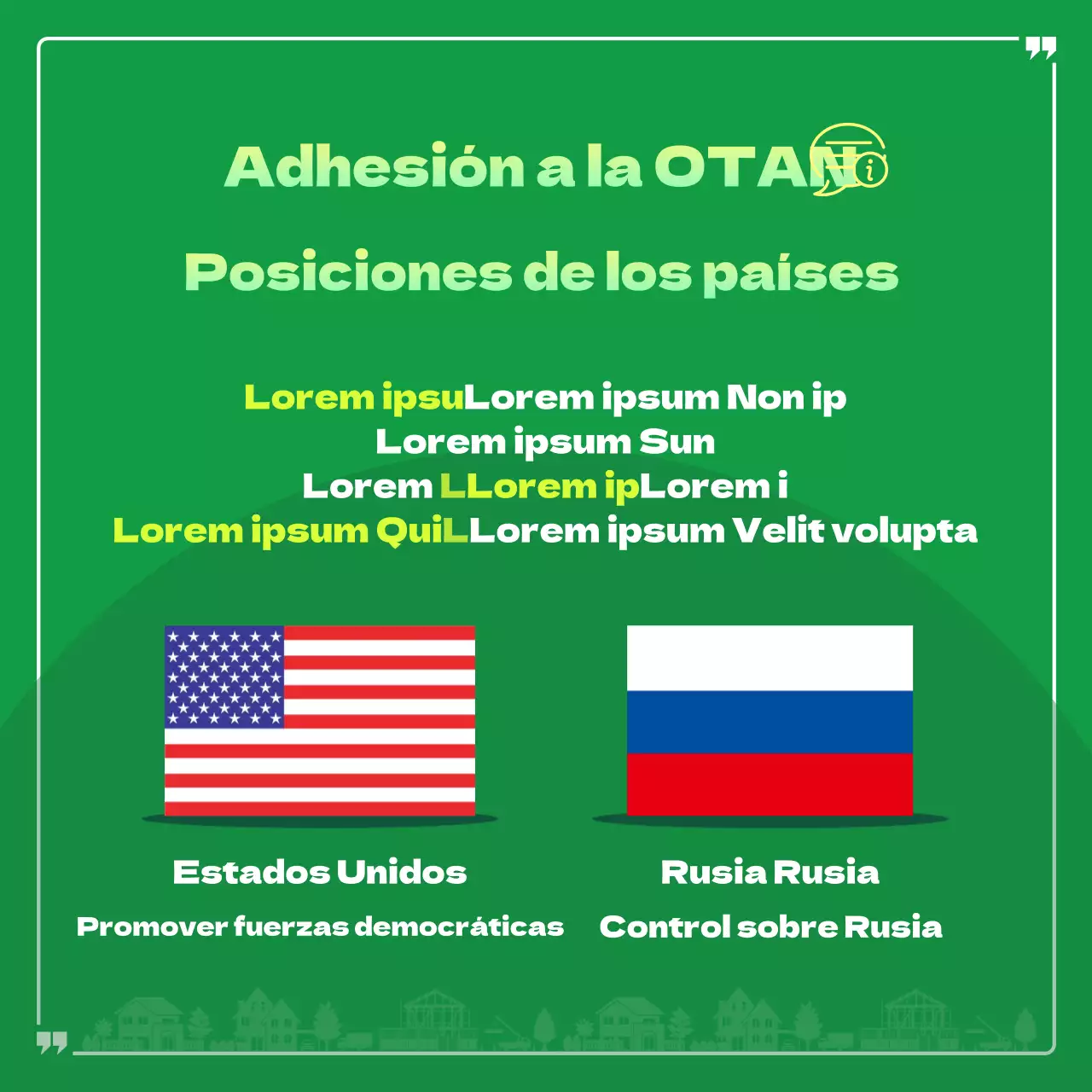 Vistas transfronterizas en verde y amarillo CardNews