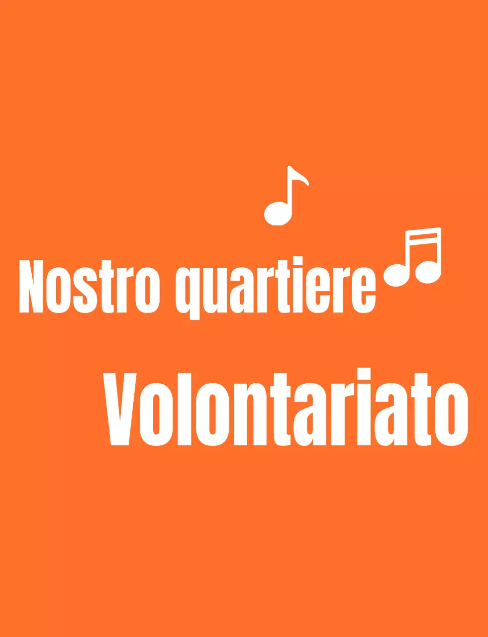 Testo ritmico stile logo in arancione e bianco Organizzazione di volontariato