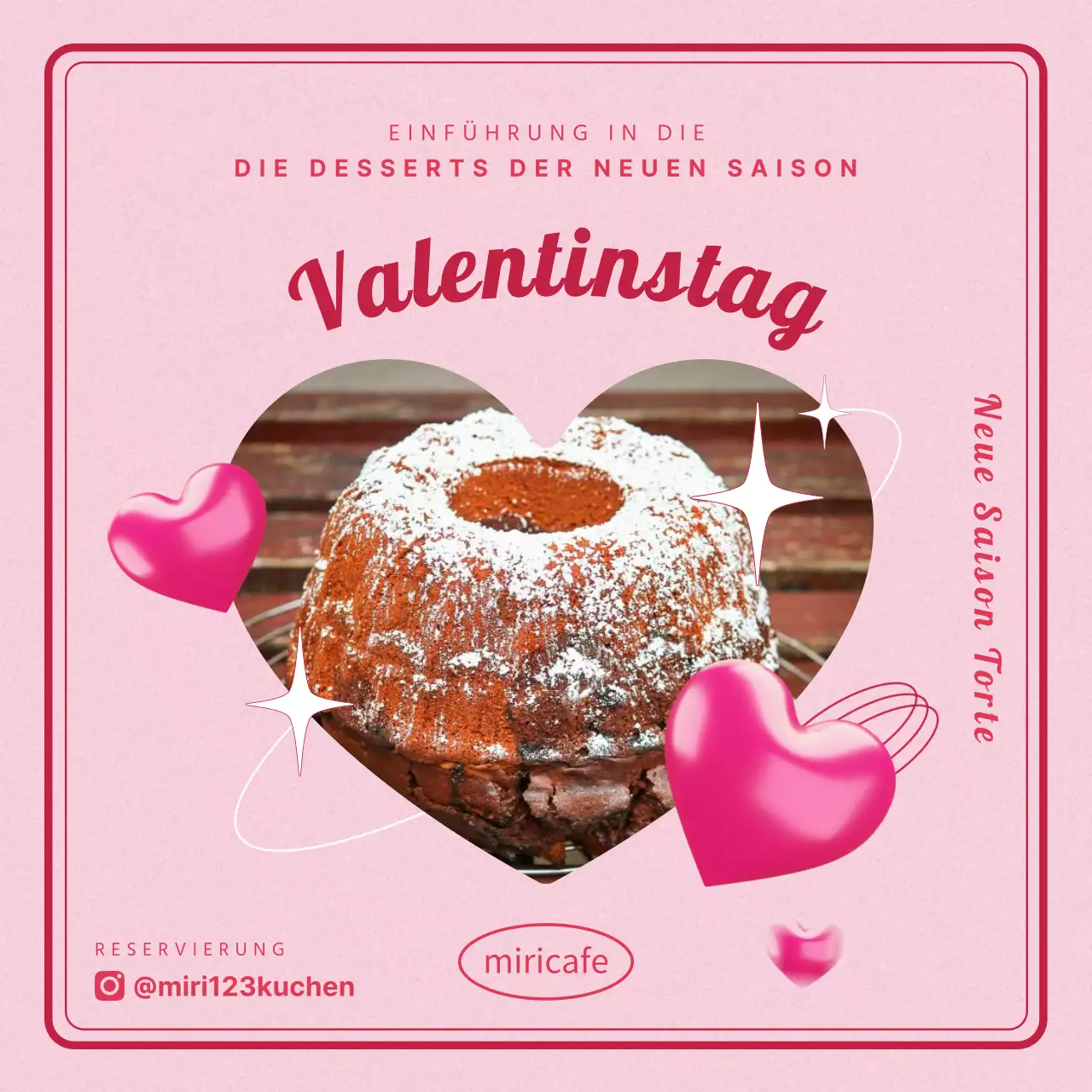 White Day Veranstaltungsseite mit Dessert auf rosa Hintergrund