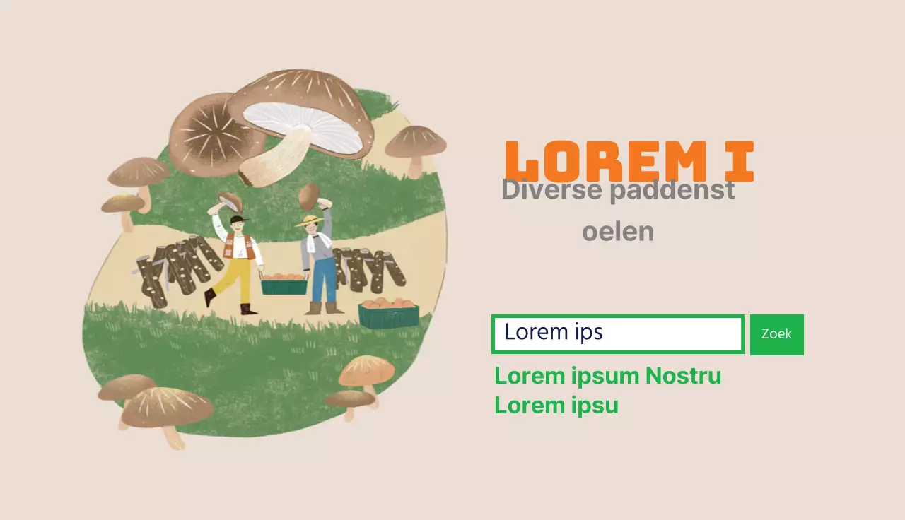 Roze illustratie schattige paddenstoelenboerderij