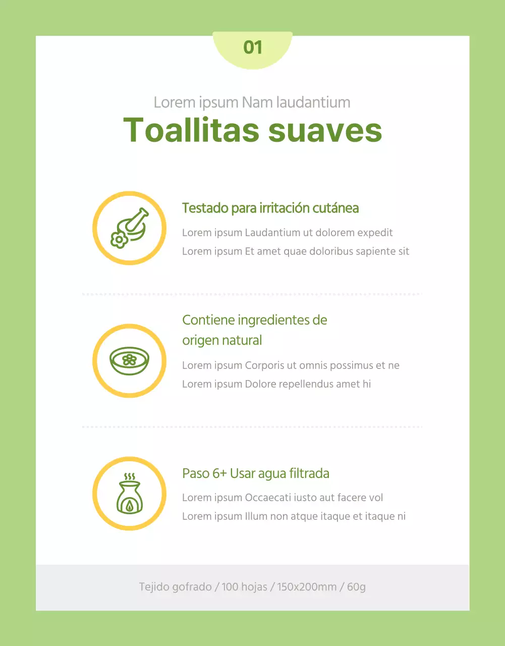 Toallitas simples amarillas y chartreuse explicadas