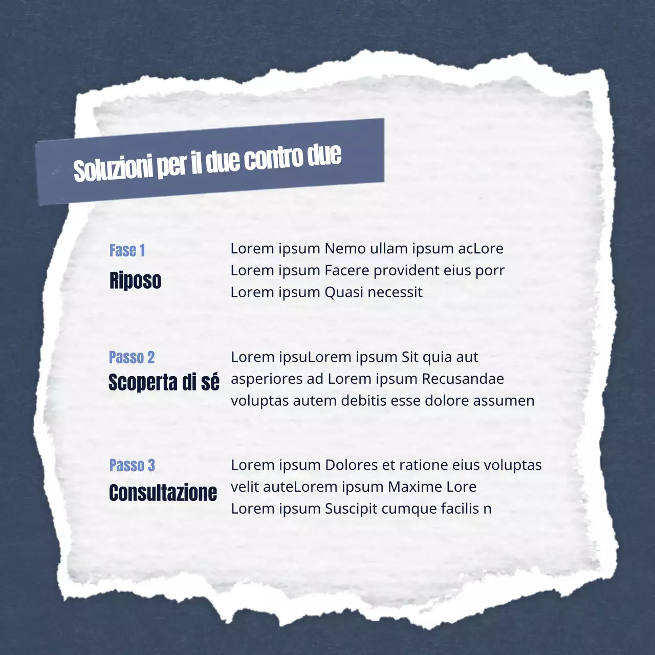 Promuovere un centro di consulenza minimalista, blu navy e grigio, a due a due.