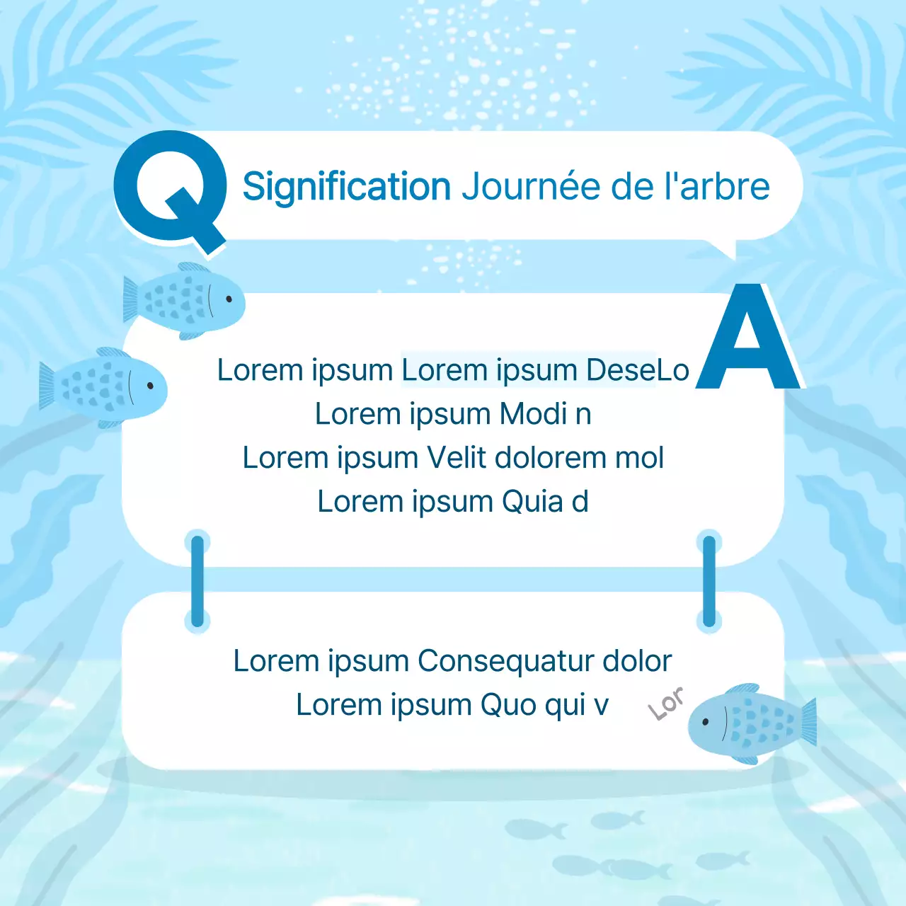 Qu'y a-t-il dans le ciel bleu de la journée de la forêt et des produits de la mer ?