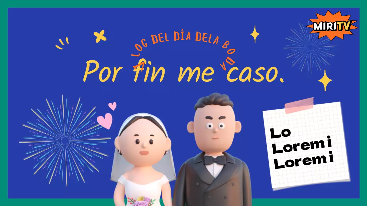 Una bonita portada azul para el vlog de planificación de boda