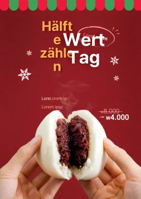 Bewerben Sie eine Veranstaltung zum halben Preis mit einem Foto einer roten Süßkartoffel