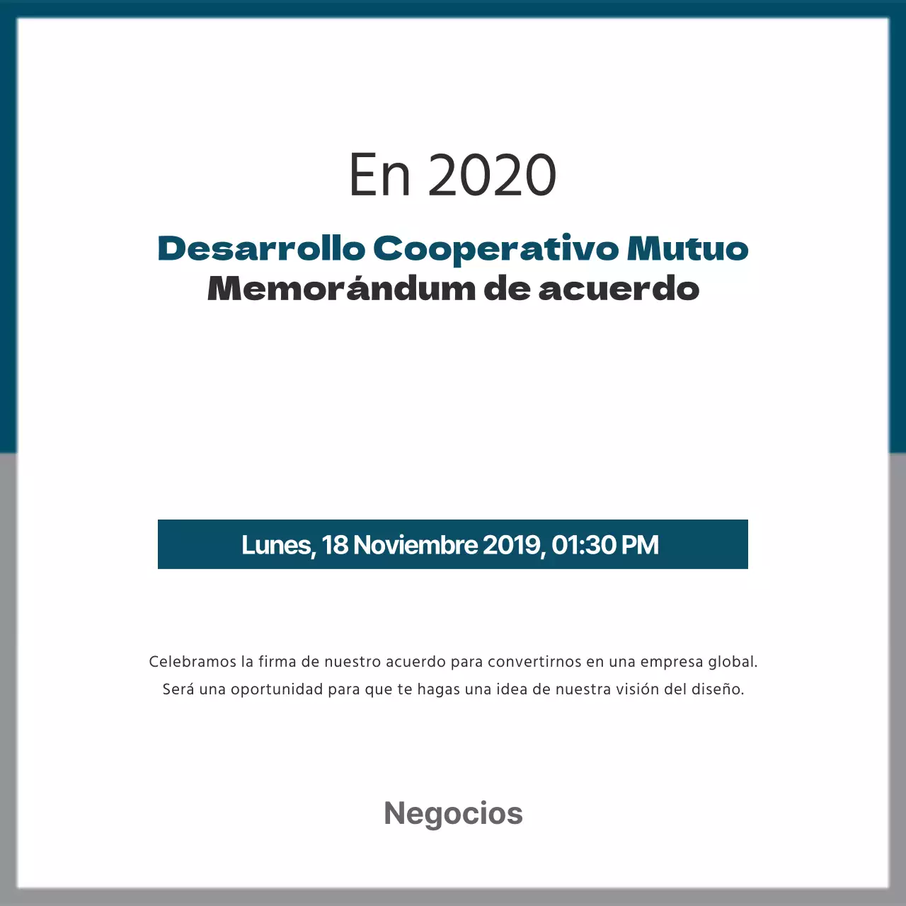 Ceremonia de acuerdo comercial_Pancartas cuadradas