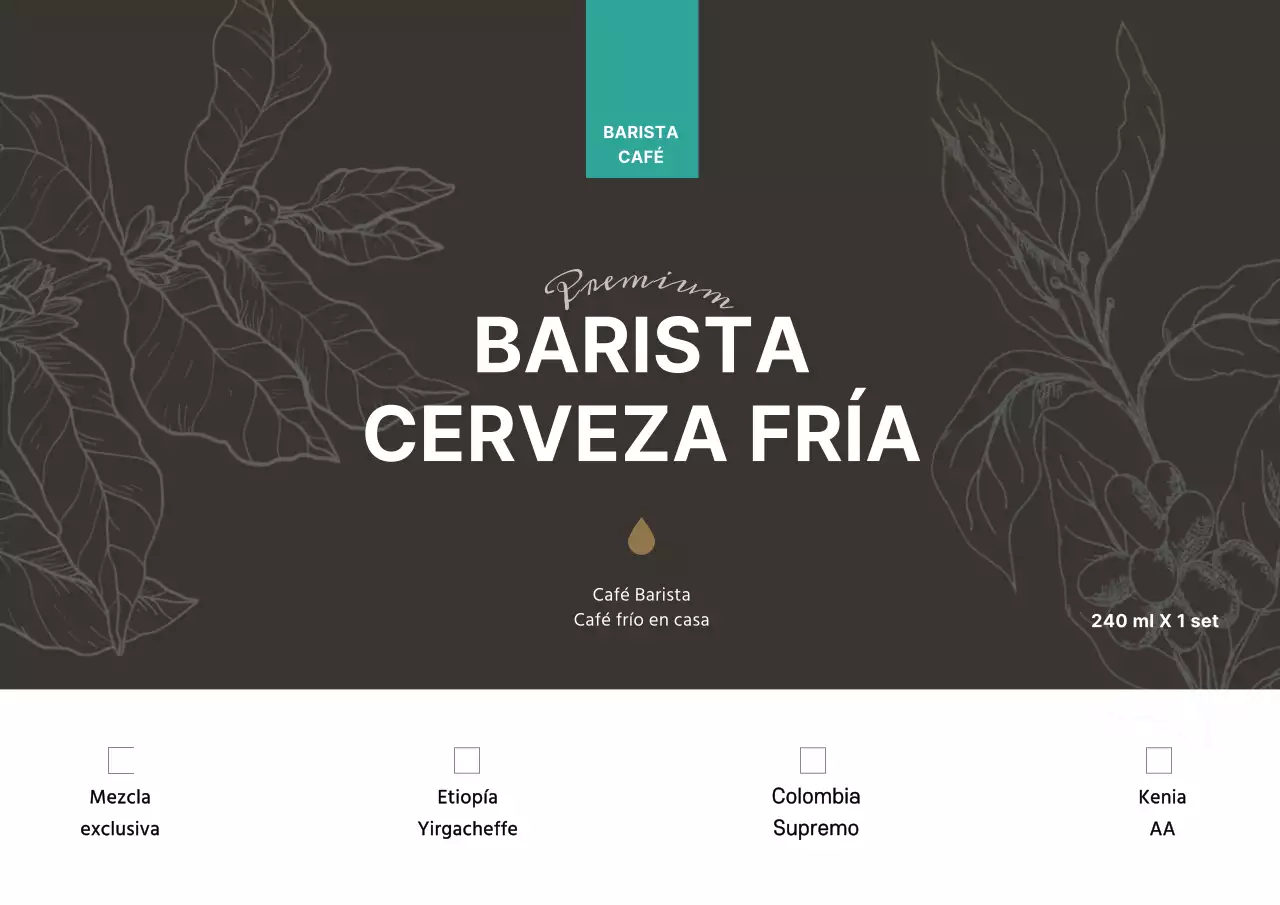 Brown Bean Illustration Cafe Postal de producto