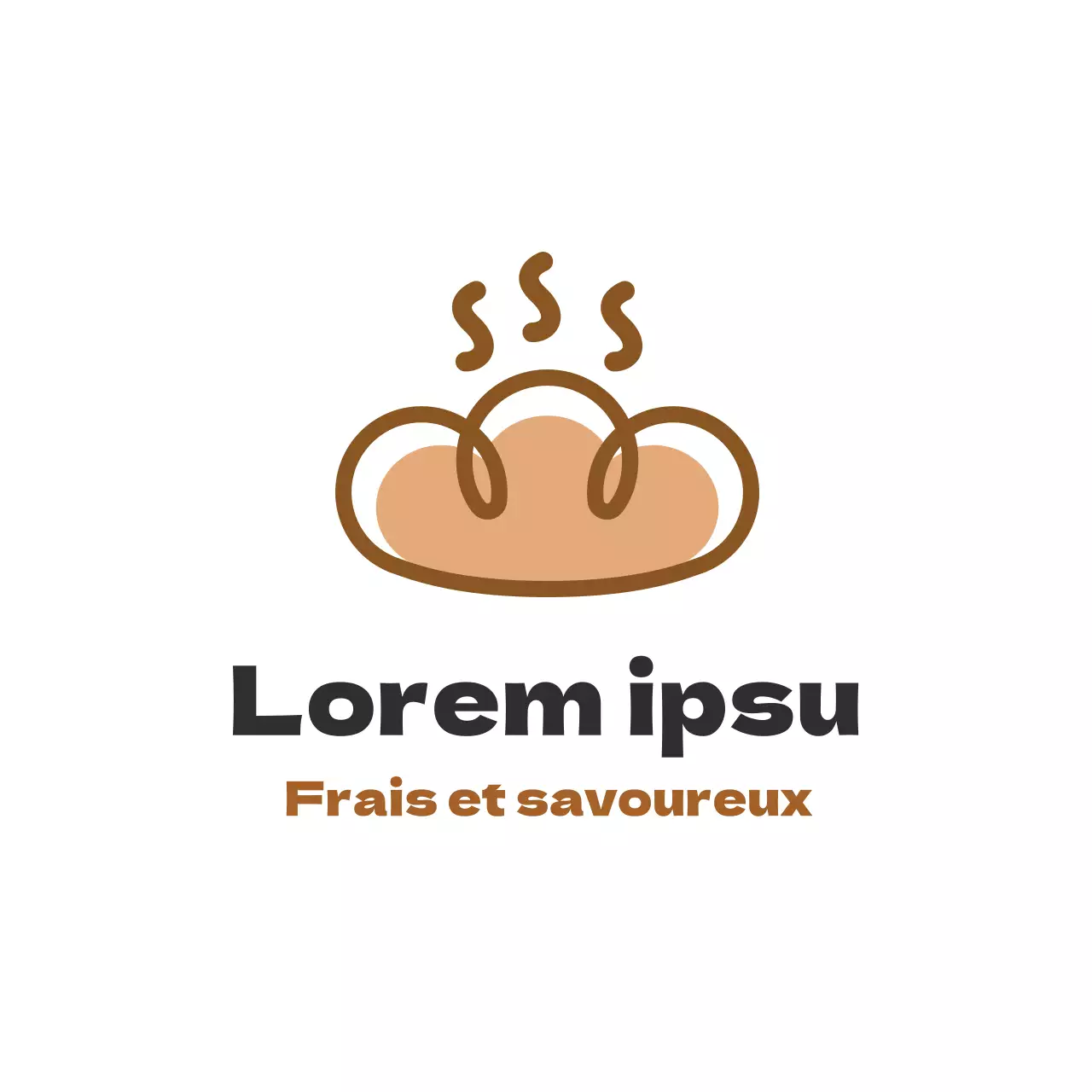 Illustration marron étiquette propre restaurant boulangerie