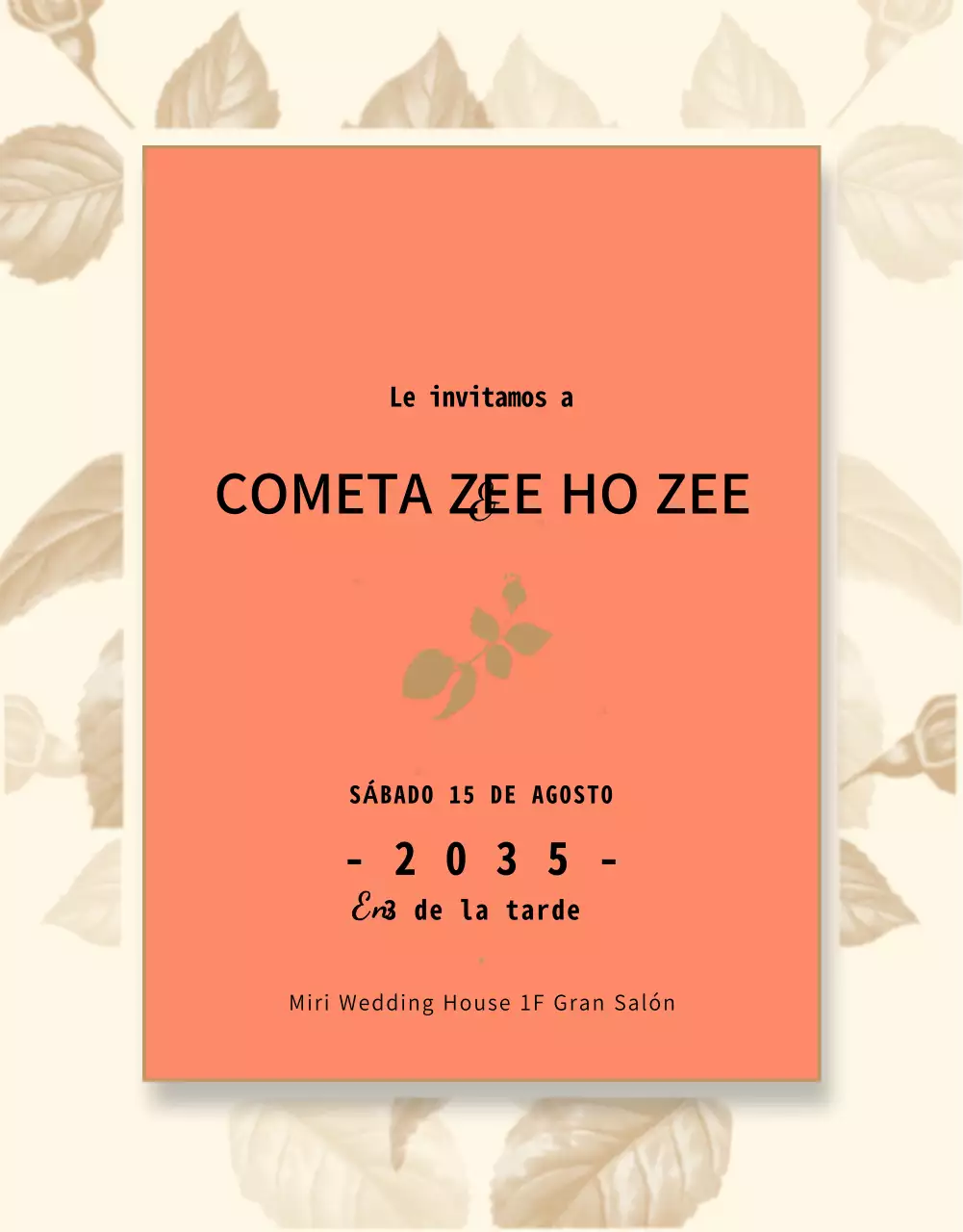 Detalles de la invitación de boda