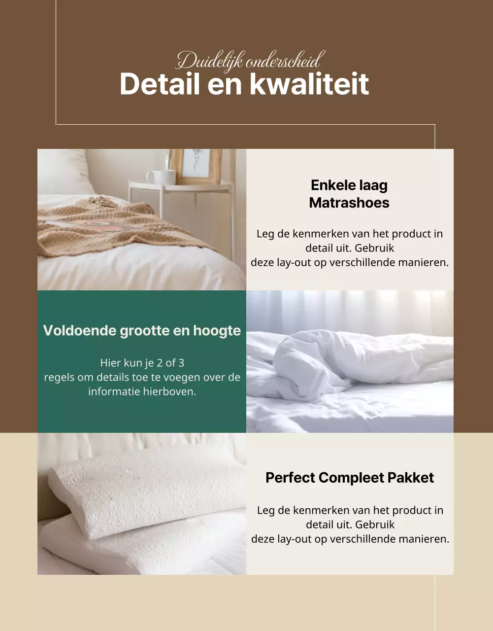 Luxe concept beddengoed in moderne bruintinten (meer)