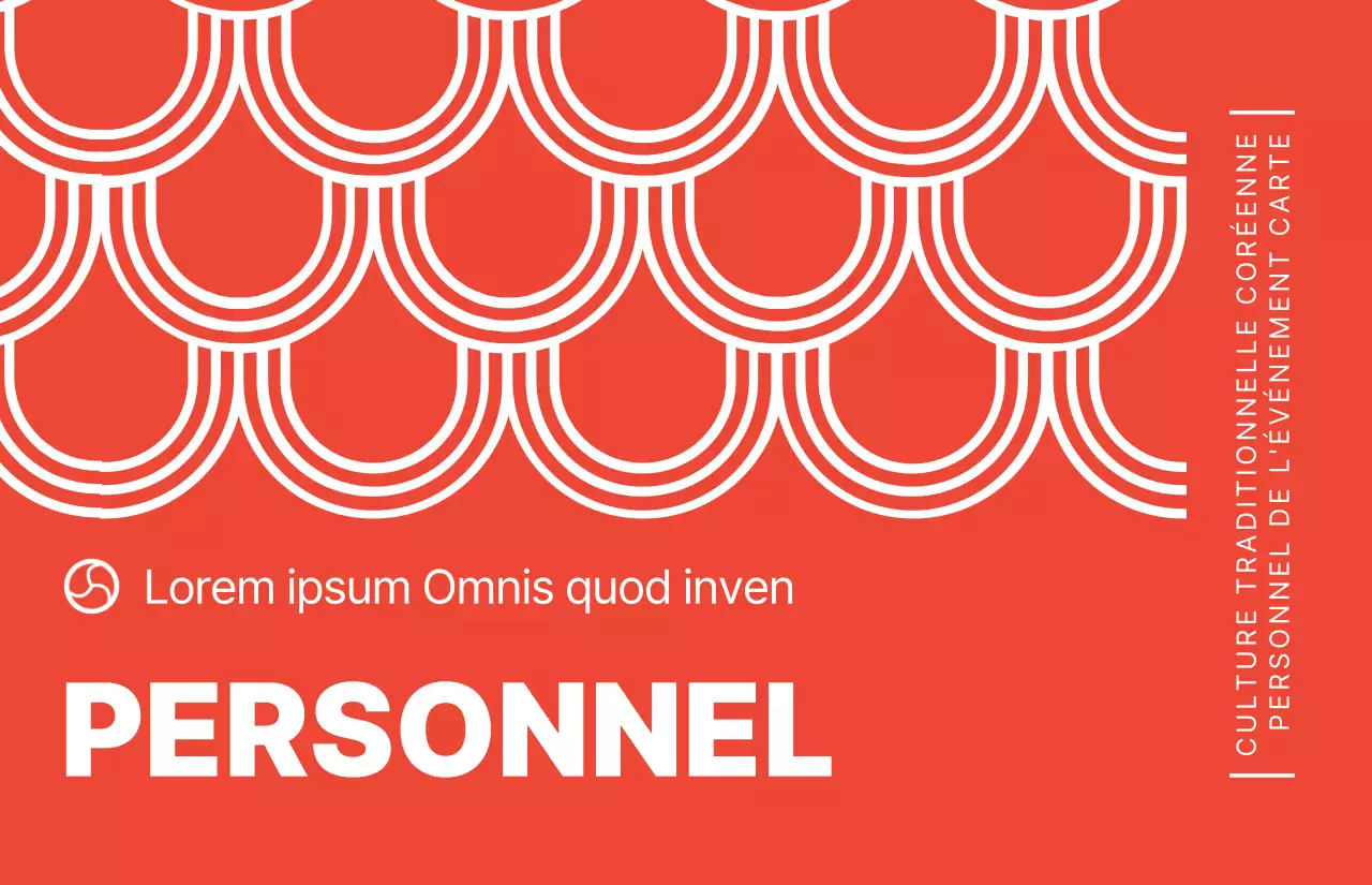 Style simple avec des motifs traditionnels coréens rouges et blancs Personnel lors d'un événement culturel traditionnel