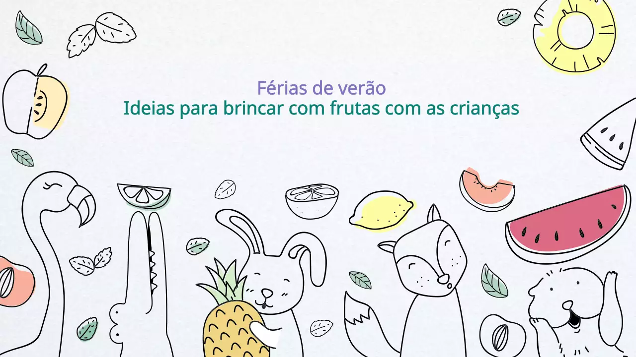 Ilustrações de animais e frutas com um toque de rabisco Miniaturas do YouTube
