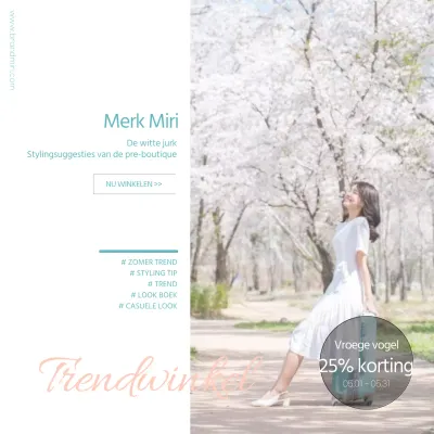 Zomerse outfit suggesties in wit en mint (social media vierkanten)