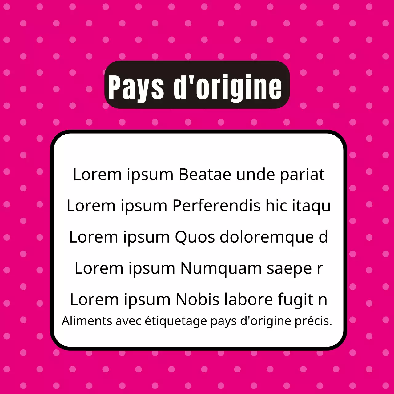 Guide des origines des aliments