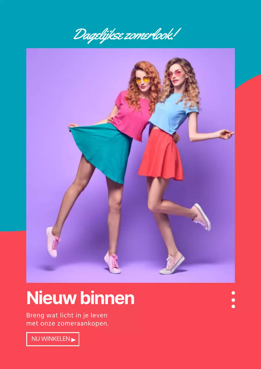 Veelkleurige eenvoudige zomerkleding nieuw product promotieposter