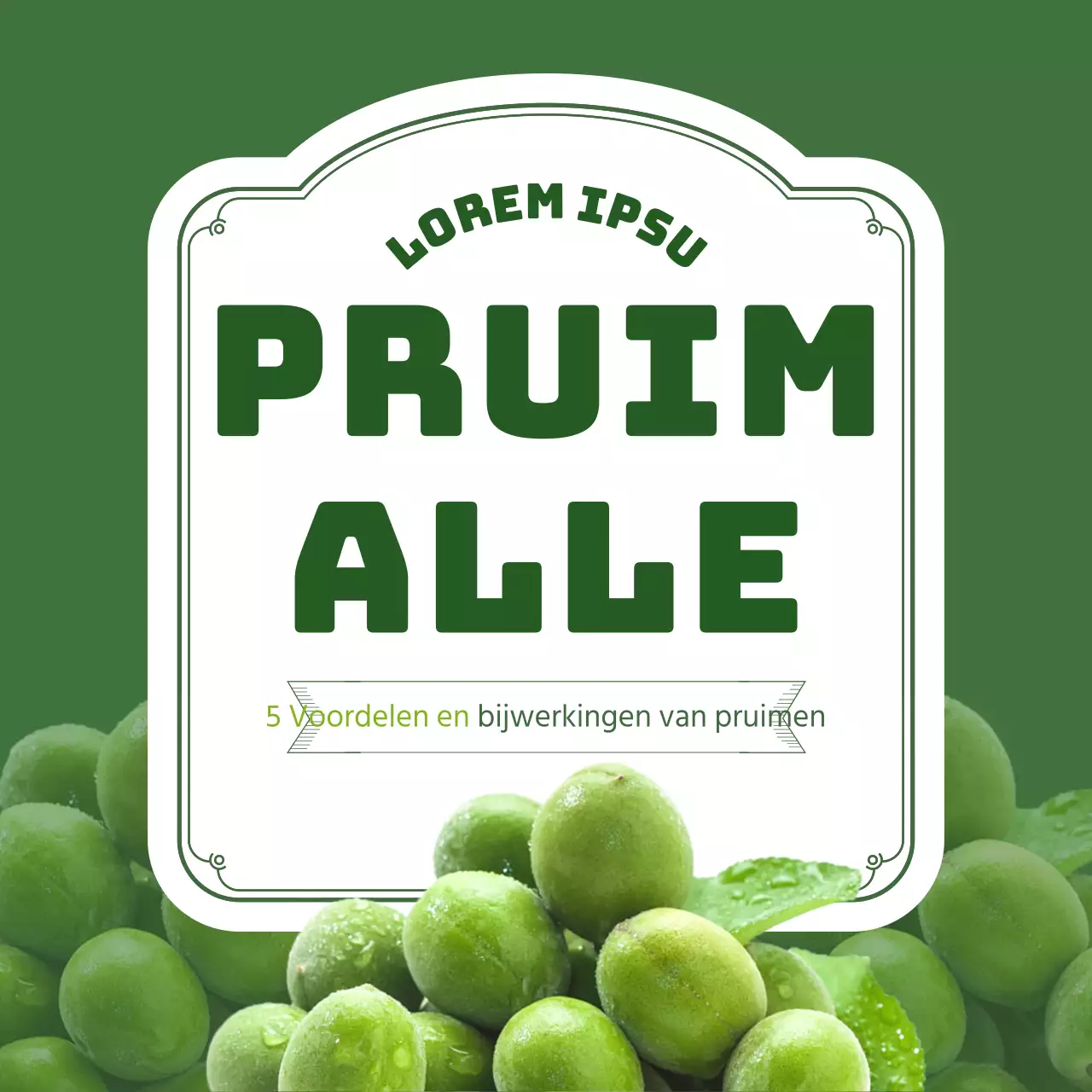 De voordelen van pruimen in een groene omgeving cardnews design