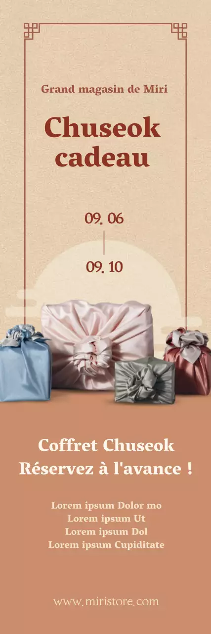 Bannière cadeau Chuseok dans des tons sourds