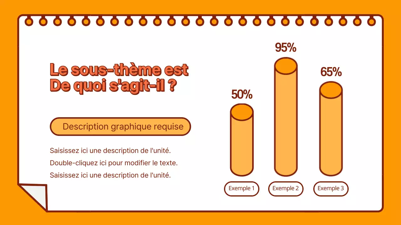 Bargraphes illustrés orange et jaune