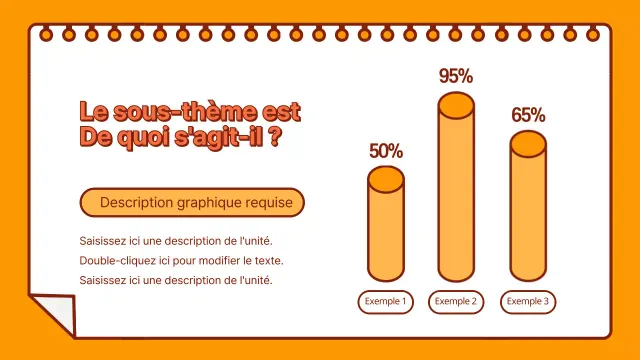 Bargraphes illustrés orange et jaune